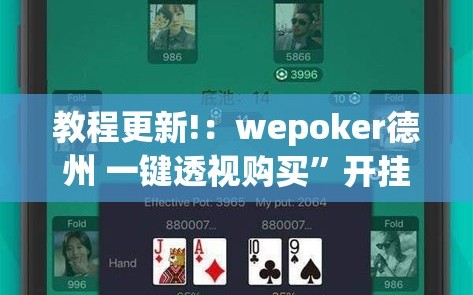 教程更新!：wepoker德州 一键透视购买”开挂(透视)最新辅助详细