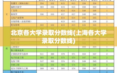 北京各大学录取分数线(上海各大学录取分数线)