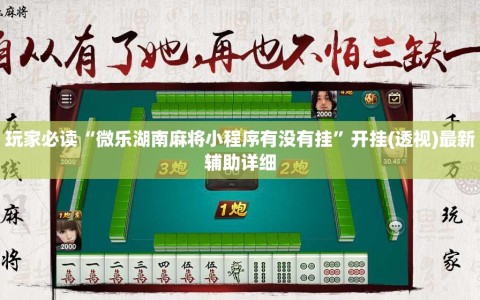 玩家必读“微乐湖南麻将小程序有没有挂”开挂(透视)最新辅助详细