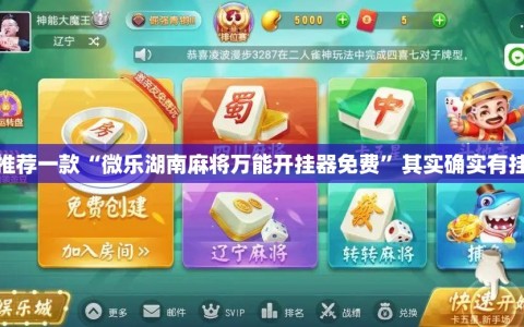 推荐一款“微乐湖南麻将万能开挂器免费”其实确实有挂