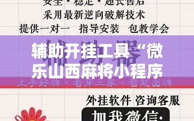 辅助开挂工具“微乐山西麻将小程序怎样免费开挂”开挂详细教程