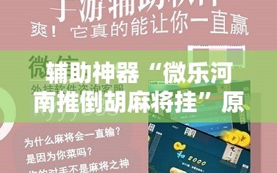 辅助神器“微乐河南推倒胡麻将挂”原来可以开挂