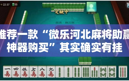 推荐一款“微乐河北麻将助赢神器购买”其实确实有挂