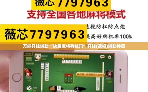 万能开挂辅助“决胜麻将有挂吗”开挂(透视)辅助神器