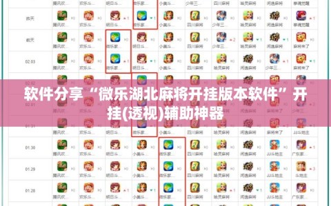 软件分享“微乐湖北麻将开挂版本软件”开挂(透视)辅助神器