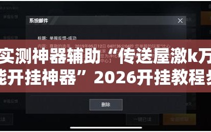 实测神器辅助“传送屋激k万能开挂神器”2026开挂教程步骤
