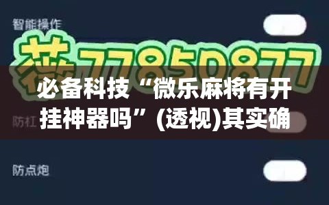 必备科技“微乐麻将有开挂神器吗”(透视)其实确实有挂