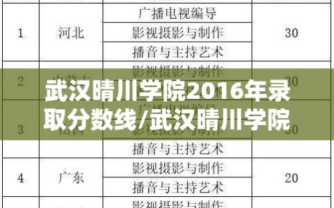 武汉晴川学院2016年录取分数线/武汉晴川学院的分数线