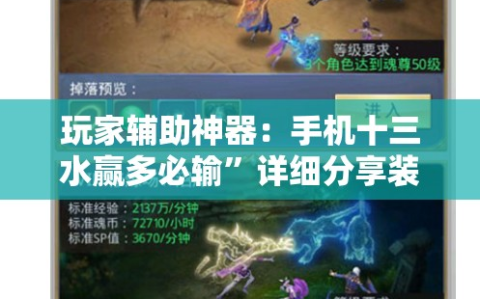 玩家辅助神器：手机十三水赢多必输”详细分享装挂步骤