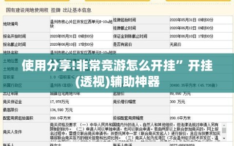 使用分享!非常竞游怎么开挂”开挂(透视)辅助神器
