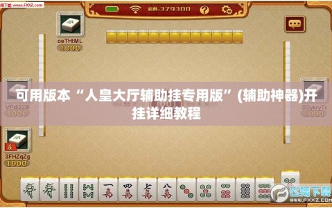 可用版本“人皇大厅辅助挂专用版”(辅助神器)开挂详细教程