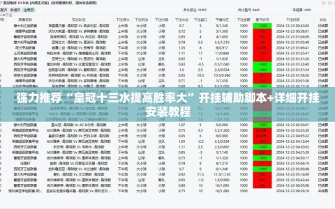 强力推荐“皇冠十三水提高胜率大”开挂辅助脚本+详细开挂安装教程