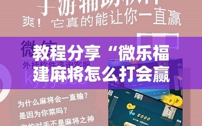 教程分享“微乐福建麻将怎么打会赢”科技辅助神器手机版