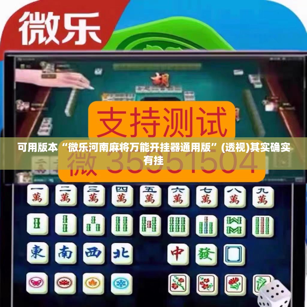 可用版本“微乐河南麻将万能开挂器通用版”(透视)其实确实有挂