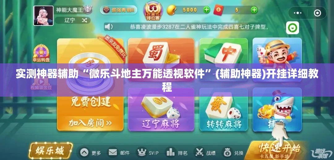 实测神器辅助“微乐斗地主万能透视软件”(辅助神器)开挂详细教程