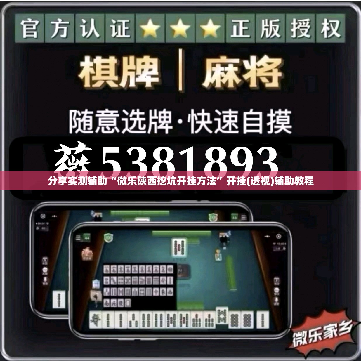 分享实测辅助“微乐陕西挖坑开挂方法”开挂(透视)辅助教程
