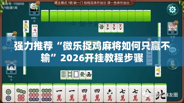 强力推荐“微乐捉鸡麻将如何只赢不输”2026开挂教程步骤