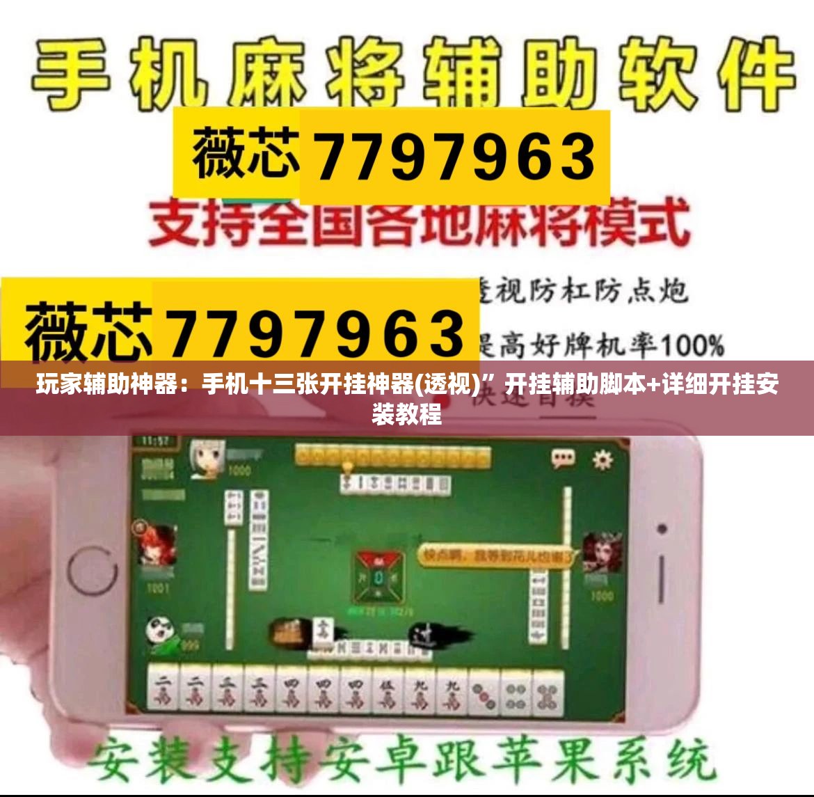 玩家辅助神器：手机十三张开挂神器(透视)”开挂辅助脚本+详细开挂安装教程