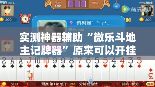 实测神器辅助“微乐斗地主记牌器	”原来可以开挂