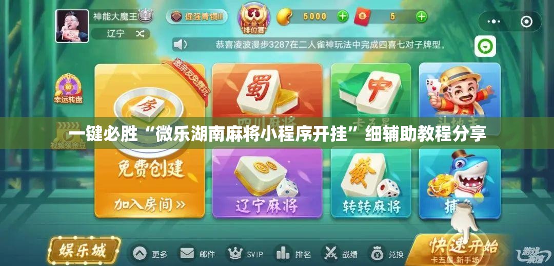 一键必胜“微乐湖南麻将小程序开挂”细辅助教程分享