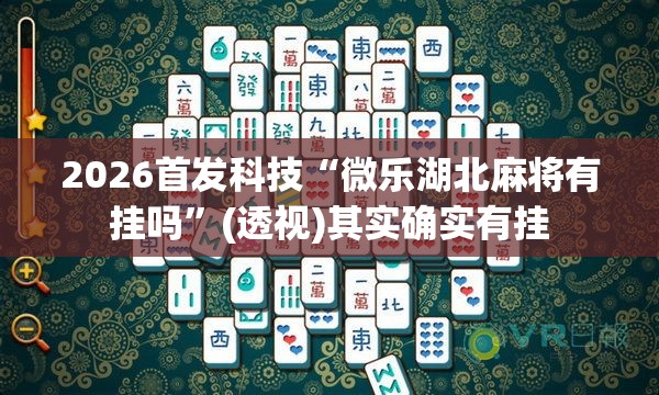 2026首发科技“微乐湖北麻将有挂吗	”(透视)其实确实有挂