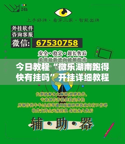 今日教程“微乐湖南跑得快有挂吗”开挂详细教程