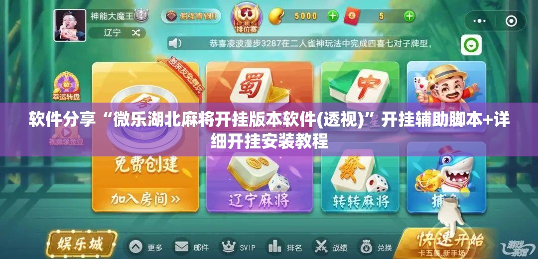 软件分享“微乐湖北麻将开挂版本软件(透视)”开挂辅助脚本+详细开挂安装教程