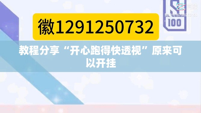 教程分享“开心跑得快透视”原来可以开挂