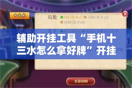 辅助开挂工具“手机十三水怎么拿好牌	”开挂辅助脚本+详细开挂安装教程