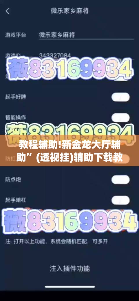 教程辅助!新金龙大厅辅助”(透视挂)辅助下载教程