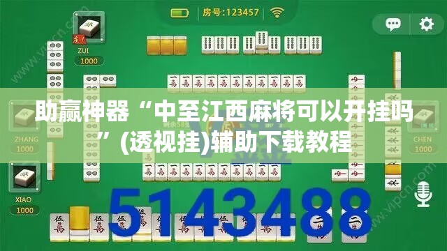 助赢神器“中至江西麻将可以开挂吗”(透视挂)辅助下载教程