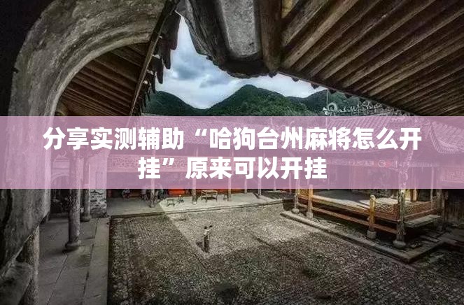 分享实测辅助“哈狗台州麻将怎么开挂”原来可以开挂