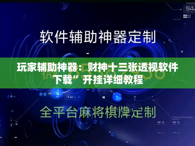 玩家辅助神器：财神十三张透视软件下载”开挂详细教程
