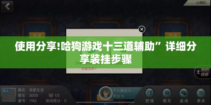 使用分享!哈狗游戏十三道辅助”详细分享装挂步骤