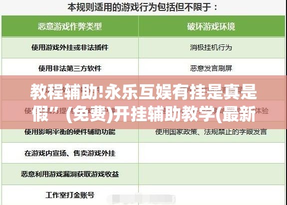 教程辅助!永乐互娱有挂是真是假”(免费)开挂辅助教学(最新辅助开挂教程)