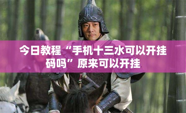 今日教程“手机十三水可以开挂码吗”原来可以开挂
