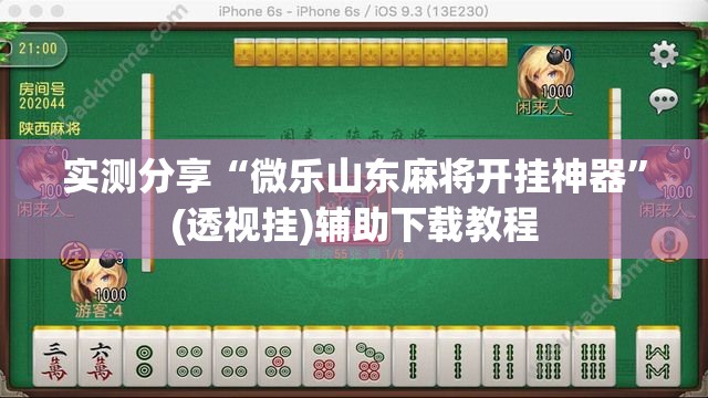 实测分享“微乐山东麻将开挂神器”(透视挂)辅助下载教程