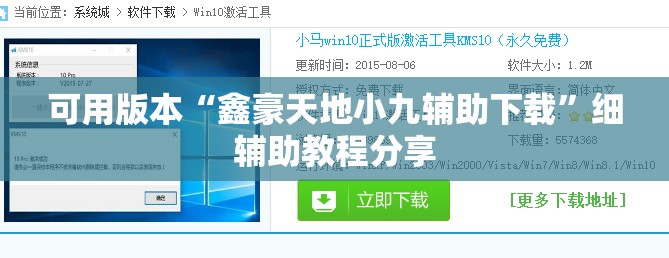 可用版本“鑫豪天地小九辅助下载”细辅助教程分享