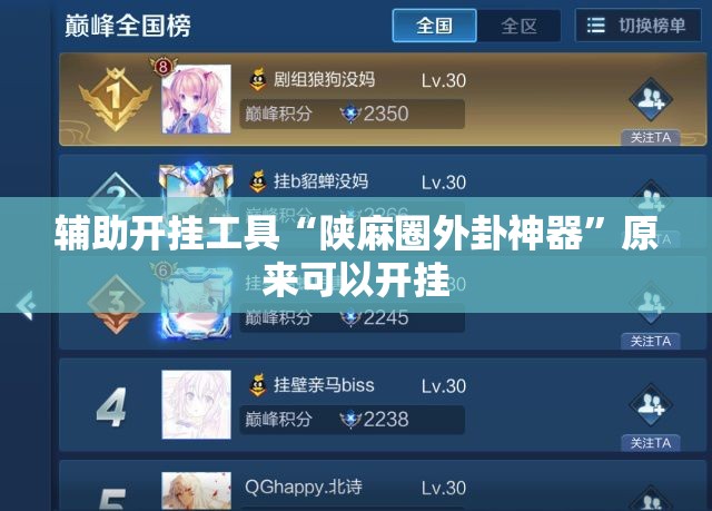 辅助开挂工具“陕麻圈外卦神器”原来可以开挂