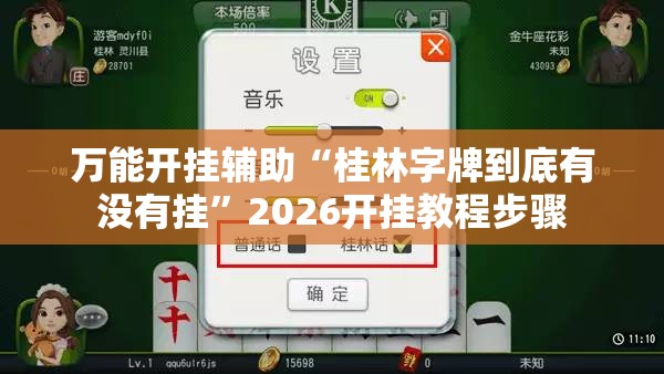 万能开挂辅助“桂林字牌到底有没有挂”2026开挂教程步骤