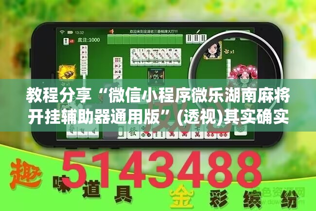 教程分享“微信小程序微乐湖南麻将开挂辅助器通用版”(透视)其实确实有挂