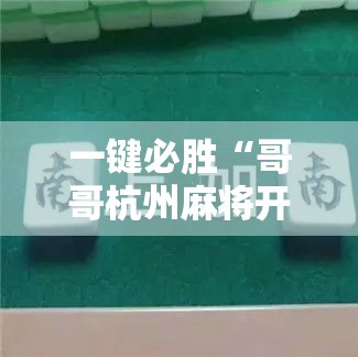 一键必胜“哥哥杭州麻将开挂下载方法	”开挂辅助脚本+详细开挂安装教程