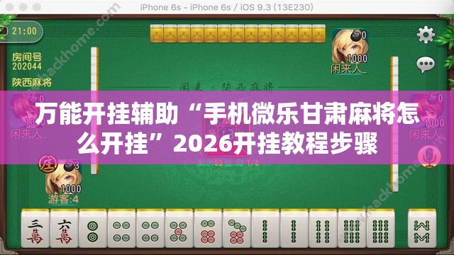万能开挂辅助“手机微乐甘肃麻将怎么开挂”2026开挂教程步骤
