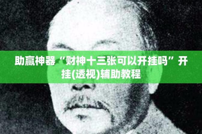 助赢神器“财神十三张可以开挂吗”开挂(透视)辅助教程