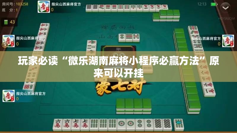 玩家必读“微乐湖南麻将小程序必赢方法”原来可以开挂