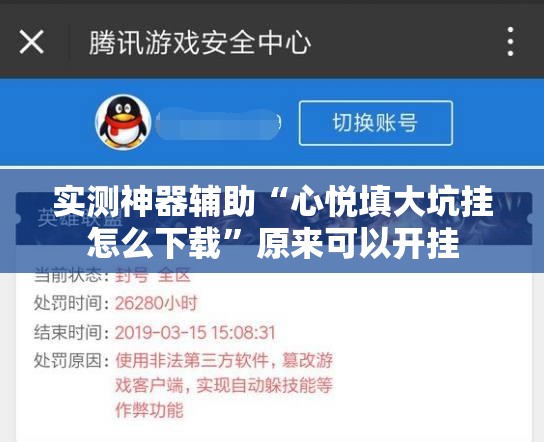 实测神器辅助“心悦填大坑挂怎么下载”原来可以开挂
