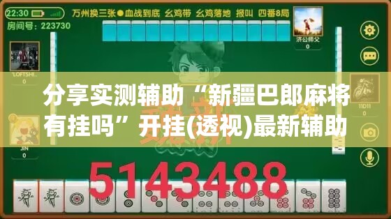分享实测辅助“新疆巴郎麻将有挂吗”开挂(透视)最新辅助详细