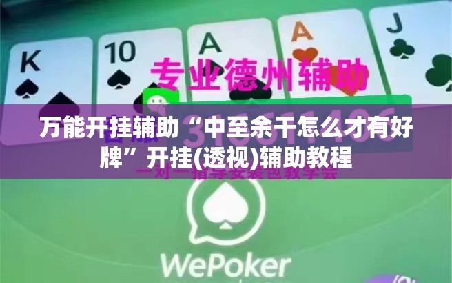 万能开挂辅助“中至余干怎么才有好牌”开挂(透视)辅助教程