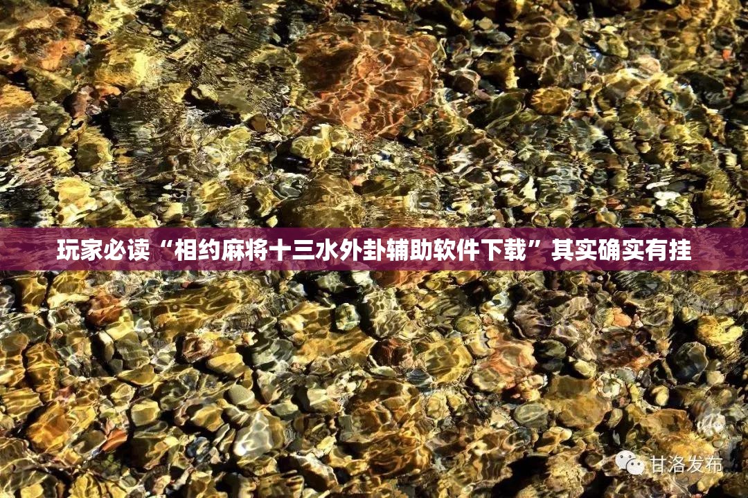 玩家必读“相约麻将十三水外卦辅助软件下载”其实确实有挂