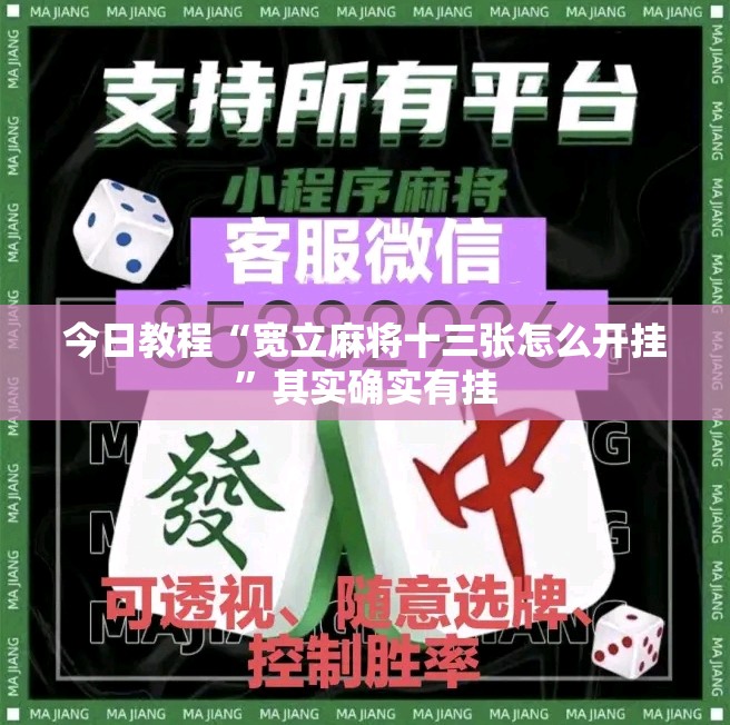 今日教程“宽立麻将十三张怎么开挂”其实确实有挂